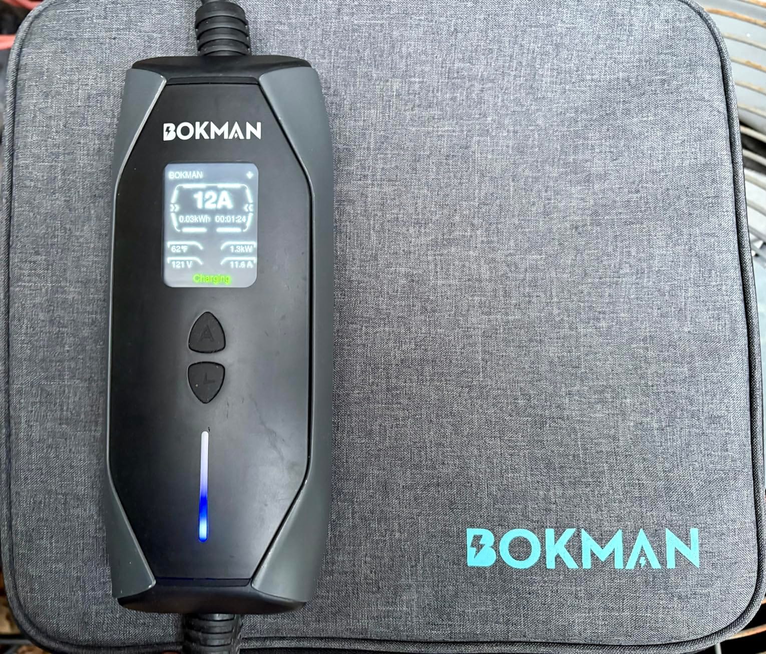 bokman Portable Level 1&2 EV Charger, 16A 20ft, NEMA 6-20P/5-15 Adapter | Dual 120V/240V, Adjustable 6-16A & 1-12H Delay timer, IP65, J1772 Connector customer photo 2