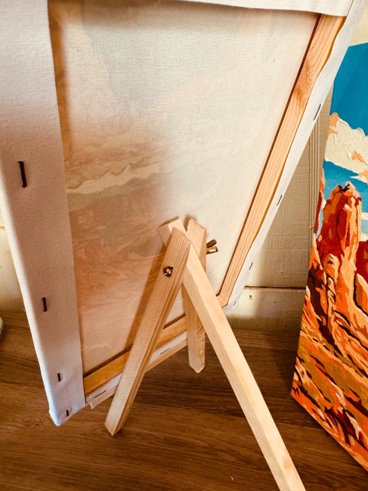 4 Pack Framed Paint by Numbers Kit for Adults with Wooden Easel, 8x12 Inch customer photo 1
