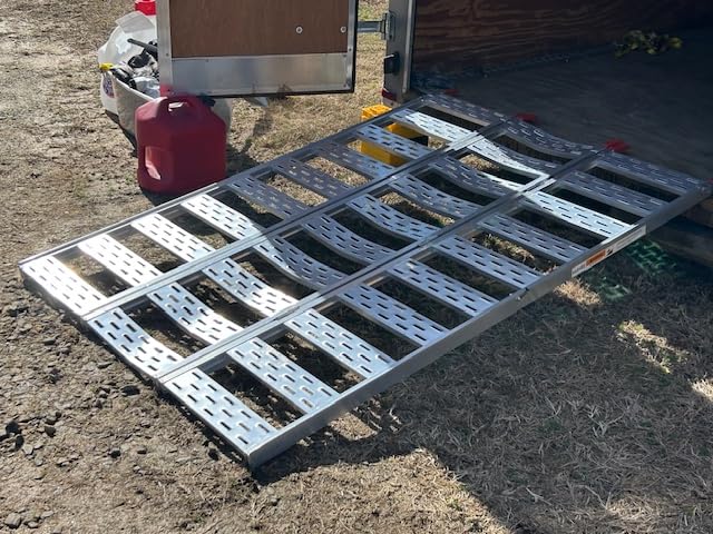 Aluminum Tri-Fold Ramp with Treads, Ramps for Pickup Trucks 76