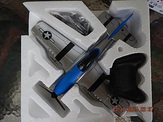 AIGIMU 3CH P-51 RC Airplane with 6-Axis Gyro for Beginners, Ready to Fly | Dual motors, 2 speed modes, hand-launch or glide takeoff, 40+ min runtime, 500 ft range, 2.4GHz control, durable EPP foam customer photo 2