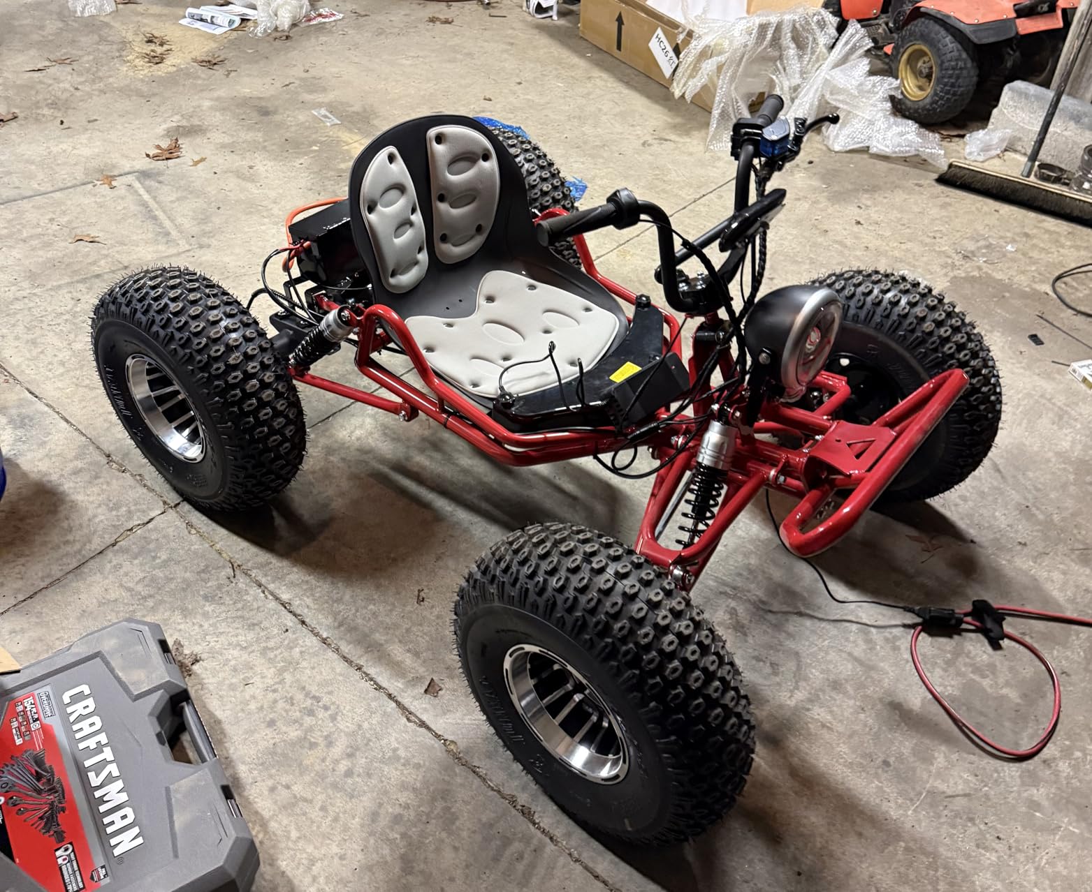 48V 20Ah Electric Off-Road Go Kart for Adults & Teens (Red) | Peak 4000W, 31 MPH, 30-Mile Range, Shaft Drive, Dual Hydraulic Brakes, AT19x7-8 Tires customer photo 1