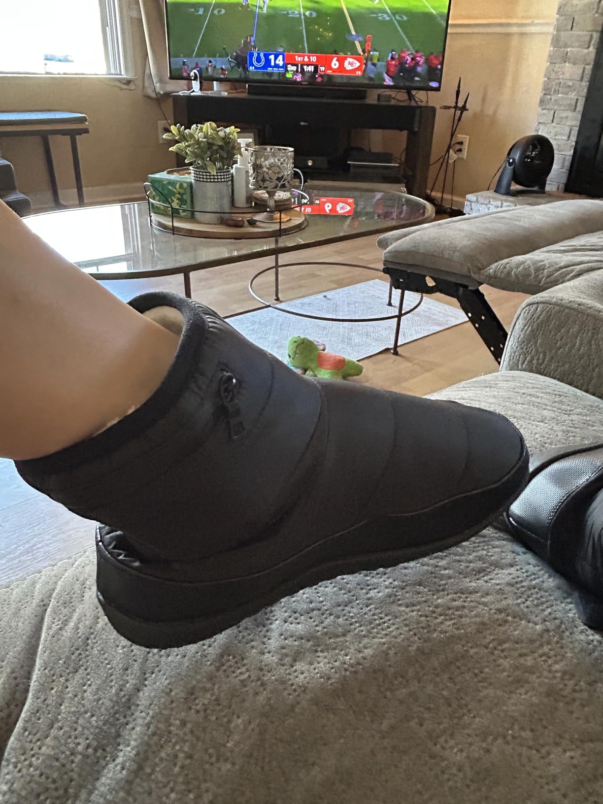 Dr.Warm Heated Slipper Boots for Women Men, Rechargeable Battery Winter Ankle Booties with Cozy Faux Shearling Lining, Non-Slip Soles for Indoor/Outdoor Warmth customer photo 2