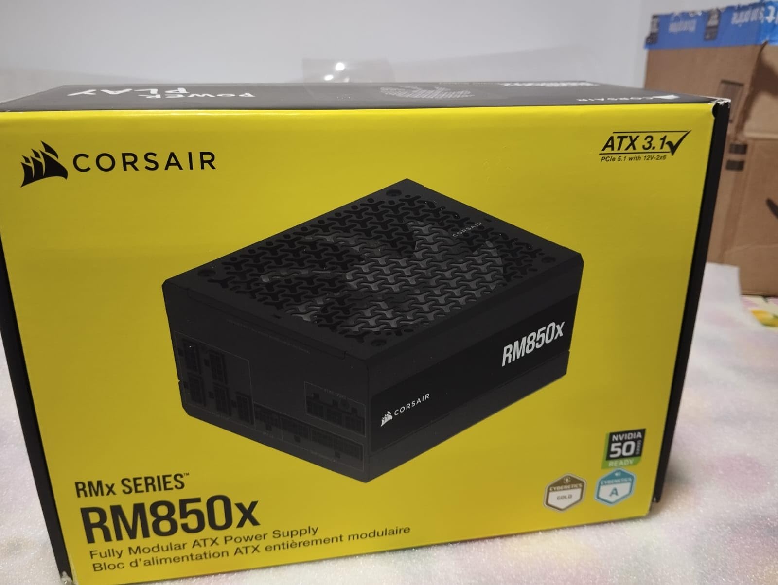 CORSAIR RM850x ATX 3.1 PCIe 5.1 Ready Fully Modular 850W Power Supply - Low-Noise, Cybenetics Gold Efficiency, Native 12V-2x6 Connector - Black customer photo 1