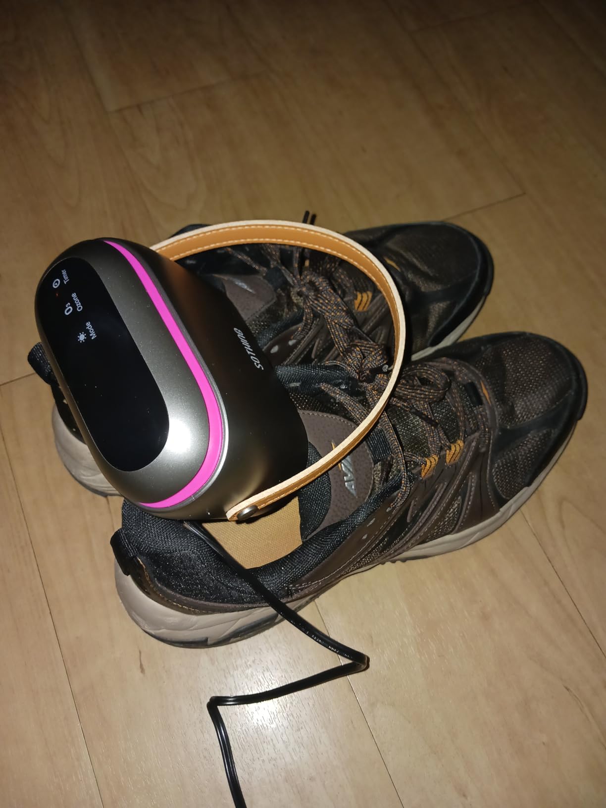 SOTHING Boot Dryer, Portable Shoe Dryer for Sneakers with Ozone Freshening | 11.8 in Extendable Hoses, 95W Rapid Drying, 3 Heat Levels, LED Touch Panel, 1-9H Timer, for Work Boots, Soccer Cleats, Gloves customer photo 1