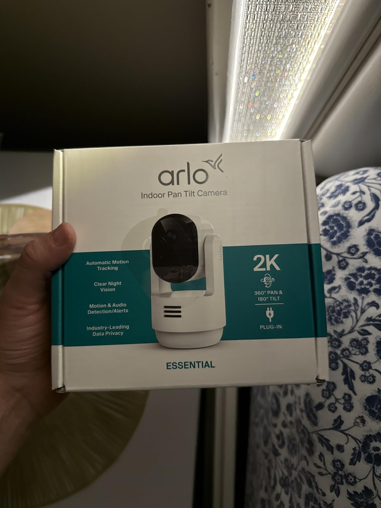Arlo Essential Indoor Pan Tilt Zoom Security Camera 2K Wired - 2-Cam | 360° pan & 180° tilt; 2K pet camera; Auto motion tracking; Animal & sound detection; Animated preview; 1-mo Secure plan incl customer photo 1
