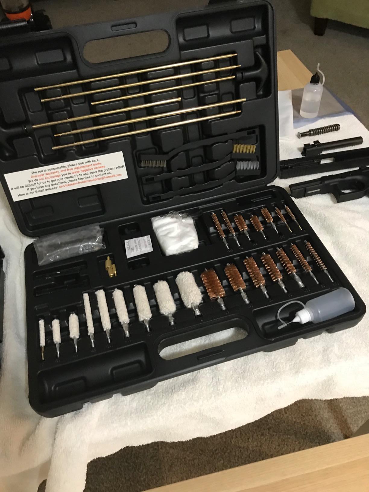 GLORYFIRE Elite Universal Gun Cleaning Kit, Cleaning Stand for All Caliber | All-Brass Brushes and Jags, Reinforced & Lengthened Rods, Cotton Mops, Steel Wire, High-End Double-Head Brushes customer photo 1