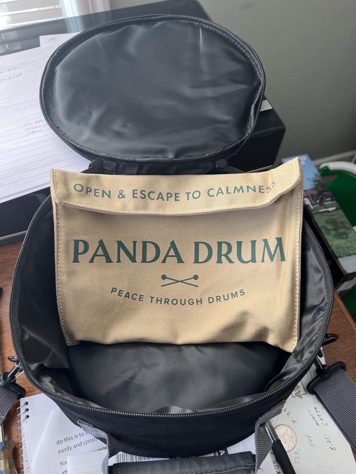 Panda Drum Plus (Sandstone) | Steel Tongue Drum | 11 Inch | Calming Handpan | with Music Book, Mallets, Carrying Bag & Finger Picks | 432 Hz Rain Drum | Calming Musical Instrument for Adults customer photo 2