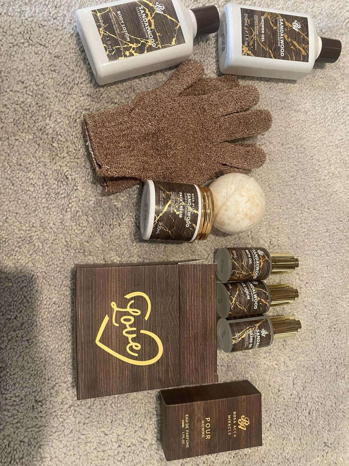 36 Pcs Gifts For Men, Sandalwood Bath & Body Gift Basket, Beard Grooming Set | Hydrating Face Skin Care Kit, Men Home Spa Gift Basket, Bath Bomb customer photo 1