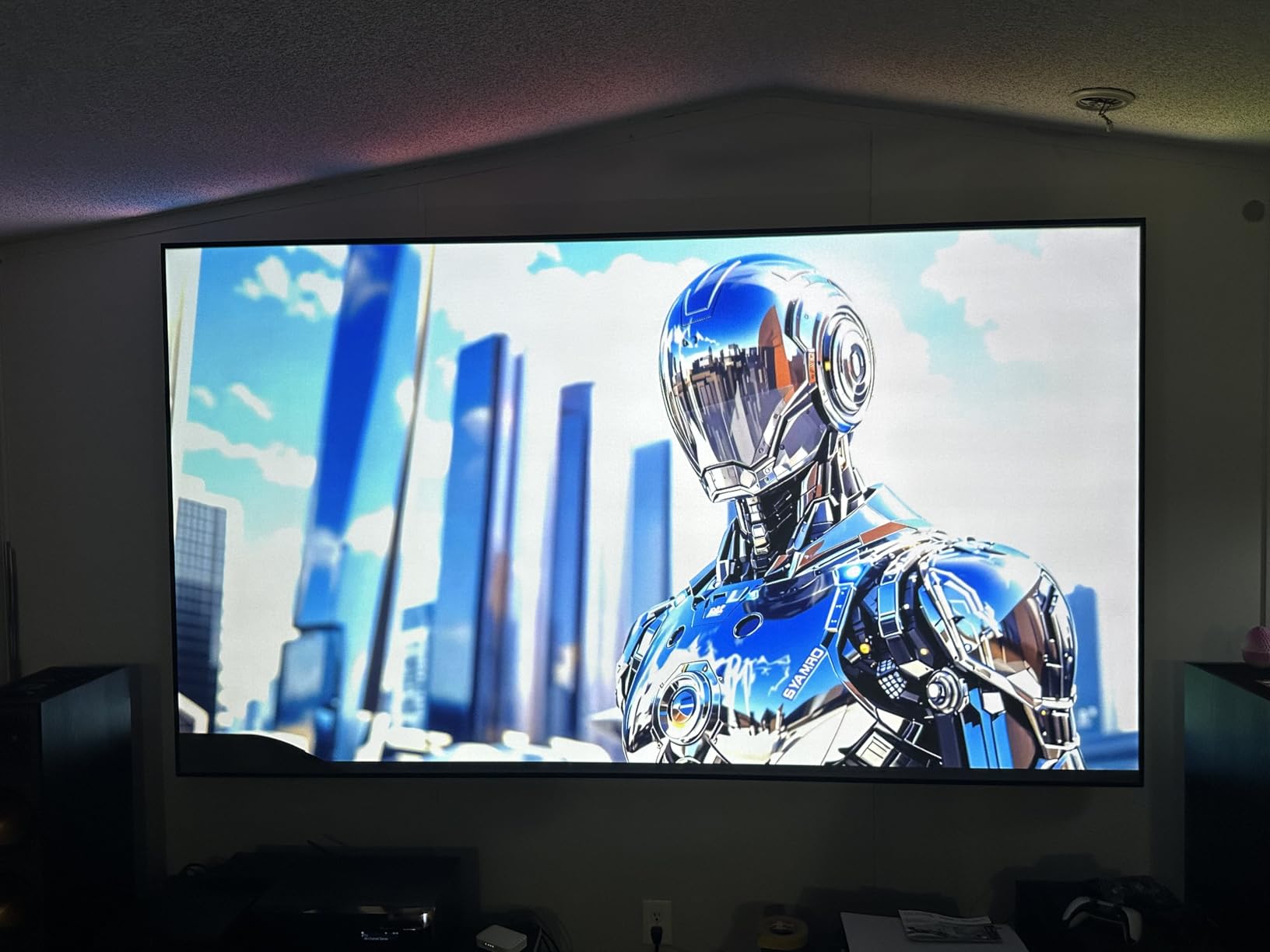 Epson Lifestudio Grand Ultra Short Throw 4K PRO-UHD Laser Projector | 3600 Lumens of Color and White Brightness Sound by Bose Technology Google TV with Gemini 3-Chip 3LCD Technology HDR, Black customer photo 1