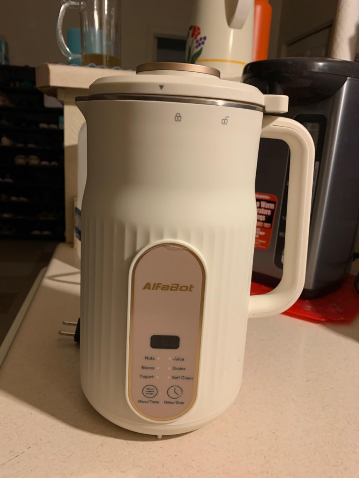 Nut Milk Maker, AlfaBot N2 Automatic Almond Milk Machine for Homemade Plant-Based Milk, Oat, Soy, Yogurt, 5 Modes/35OZ Big Capacity Soy Milk Maker with Delay Setting and Self Cleaning (Cream) customer photo 2