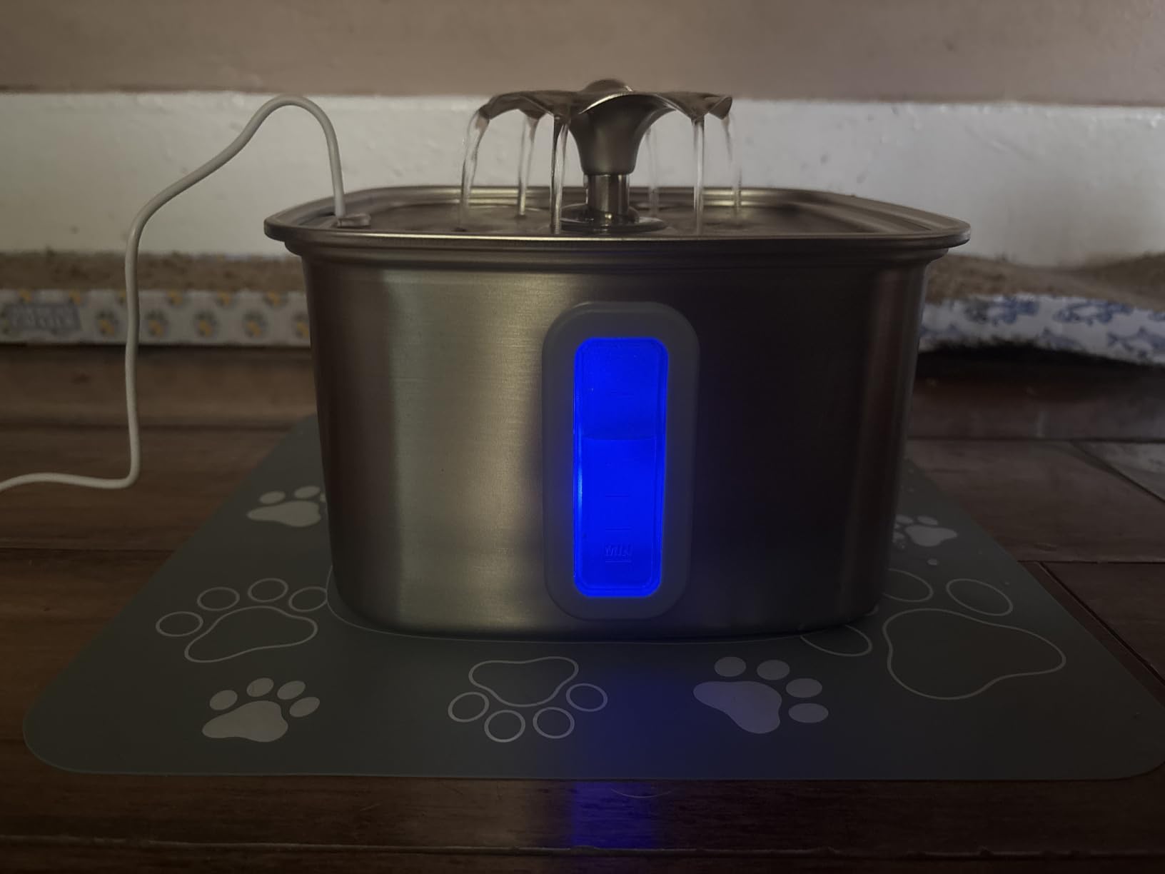Veken Innovation Award Winner Stainless Steel Cat Water Fountain, 108oz/3.2L Automatic Pet Fountain Dog Water Dispenser with 3 Replacement Filters & Silicone Mat, Gifts for Cats, Dogs (Silver) customer photo 2