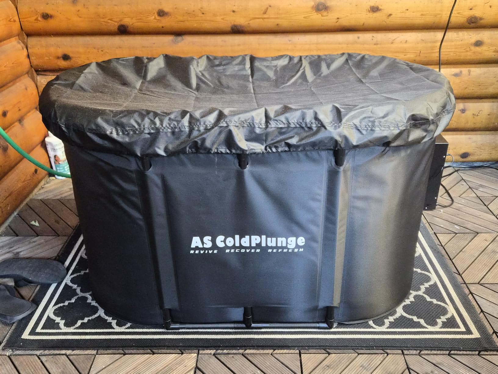 Ice Bath Chiller & 148Gal Cold Plunge Tub Kit for Cold Recovery Therapy | 1/3 HP, External Filter & Pump, 42F, 148Gal Oval Cold Plunge Tub with Water Chiller for Home Wellness Outdoor Cold Therapy customer photo 1
