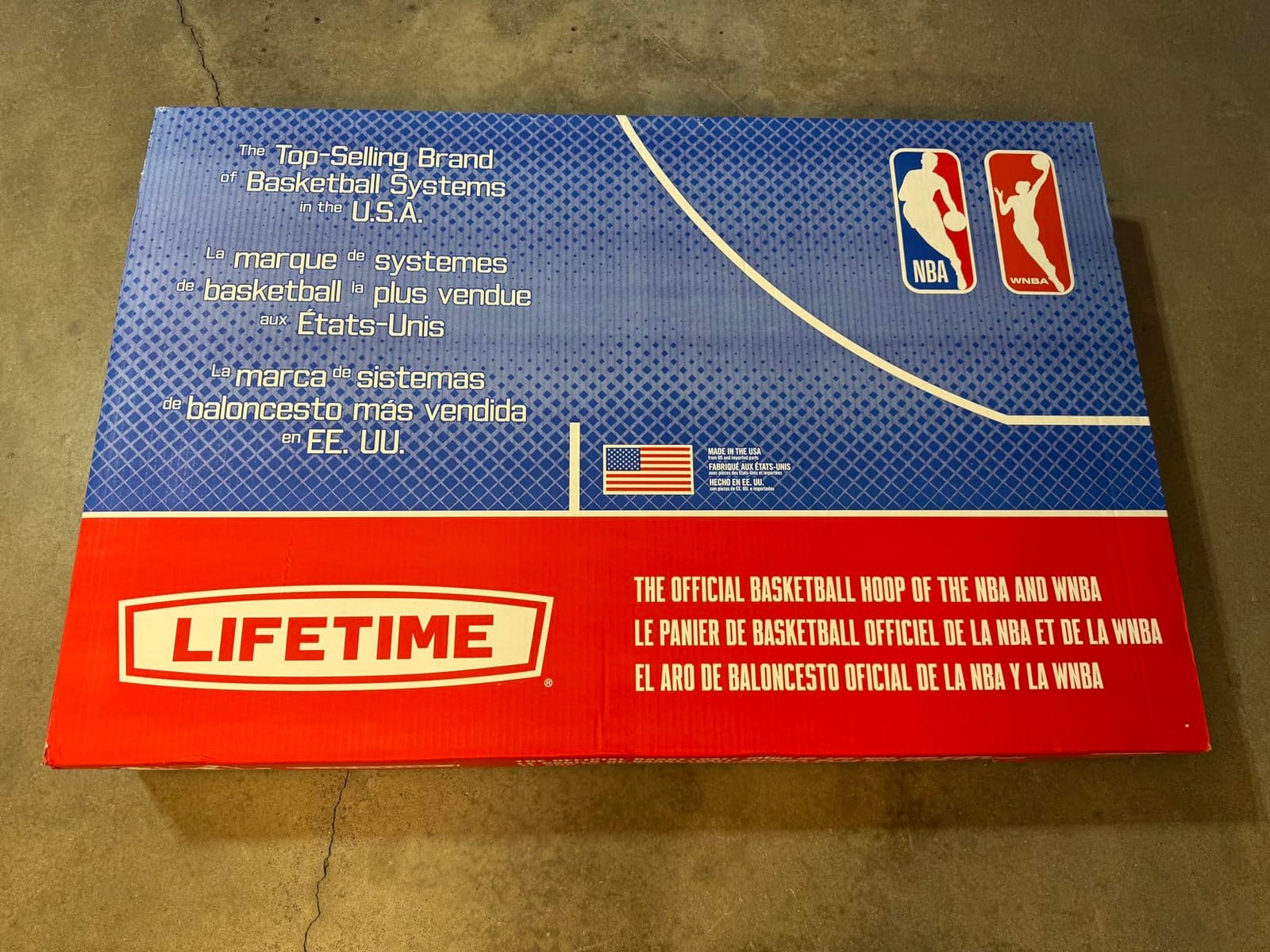 Lifetime NBA League Edition Portable Basketball Hoop, Adjustable Height 7.5-10 Ft, 44 Inch Shatterproof Polycarbonate Backboard, Steel Frame, Black/Clear customer photo 2