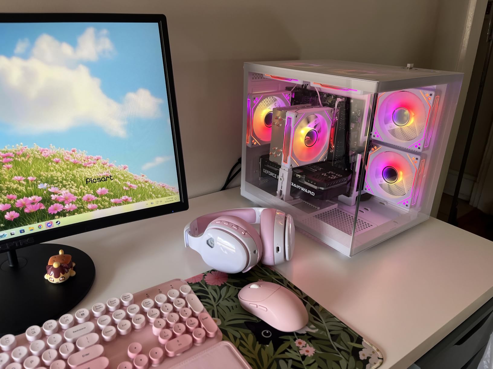 suevery Prebuilt Desktop Computer Gaming PC Black | DDR4 16G Memory, 512G SSD, AMD Ryzen5 6Cores 3.6G Up to 4.1G, Radeon 4G Graphics Card, Wi-Fi6 Home Pro 4K customer photo 2