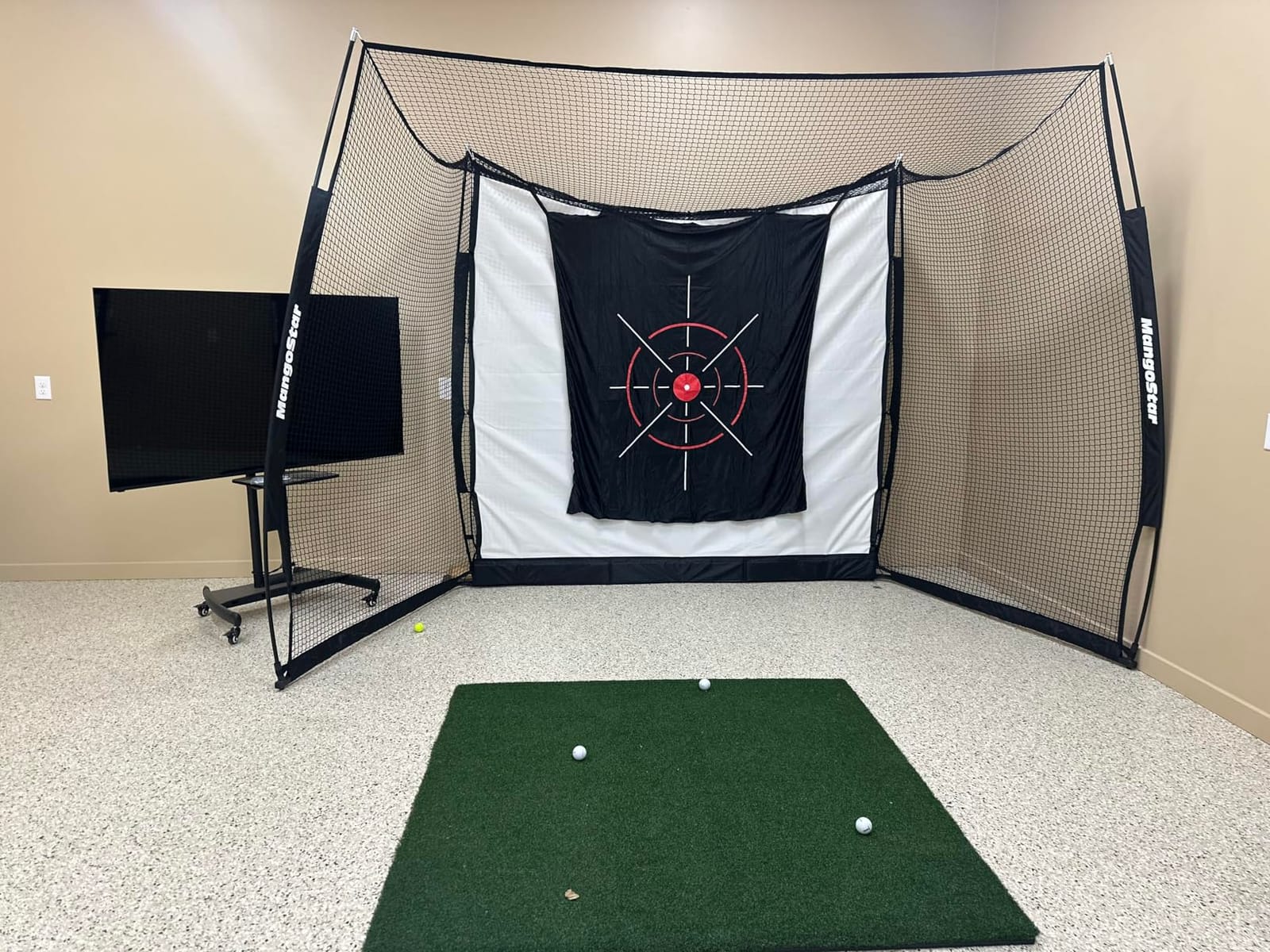 MangoStar Golf Net, 11x8ft Golf Practice Hitting Net for Indoor Outdoor | Heavy-duty Golf Simulator Net, 6-Ply Tear-resistant Netting, High-density Impact Screen and Target Cloth, Backyard Garage Use customer photo 1