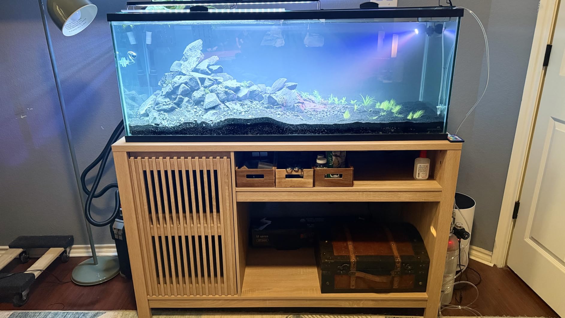 55-75 Gallon Fish Tank Stand with Power Outlet, Aquarium Stand with Cabinet, Heavy Duty Reptile Tank Stand Table for Fish Accessories Storage for Reptile Tank, Turtle, Reptil Terrarium customer photo 1