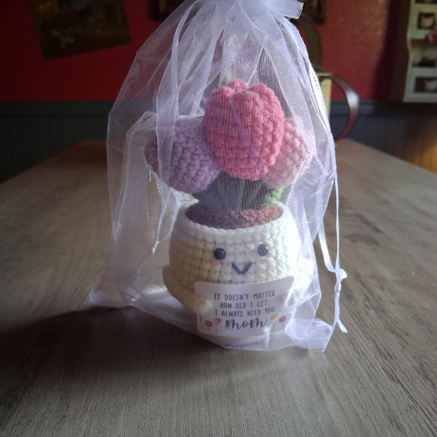 Gifts for Grandma from Grandkids - Christmas Birthday Grandma Gifts | Grandmother Gift from Grandson, Granddaughter - 5.51'' x 4.13'' Mimi Gigi Nana Positive Support Crochet customer photo 2