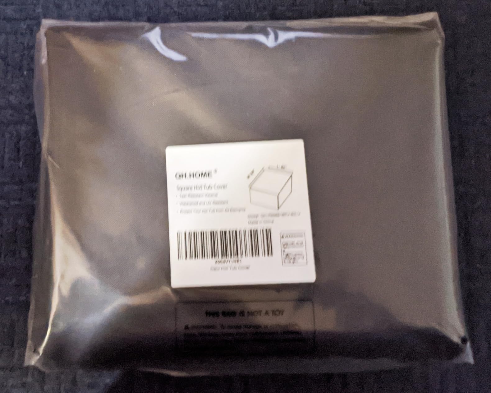 QH.HOME 85x85 Square Hot Tub Cover, 1000D IP65 Waterproof | Fits 84x84, 83x83, 82x82 and 7 ft x 7 ft hot tubs. UV and fade resistant; ratchet straps help keep it secure in wind. Wheat customer photo 2