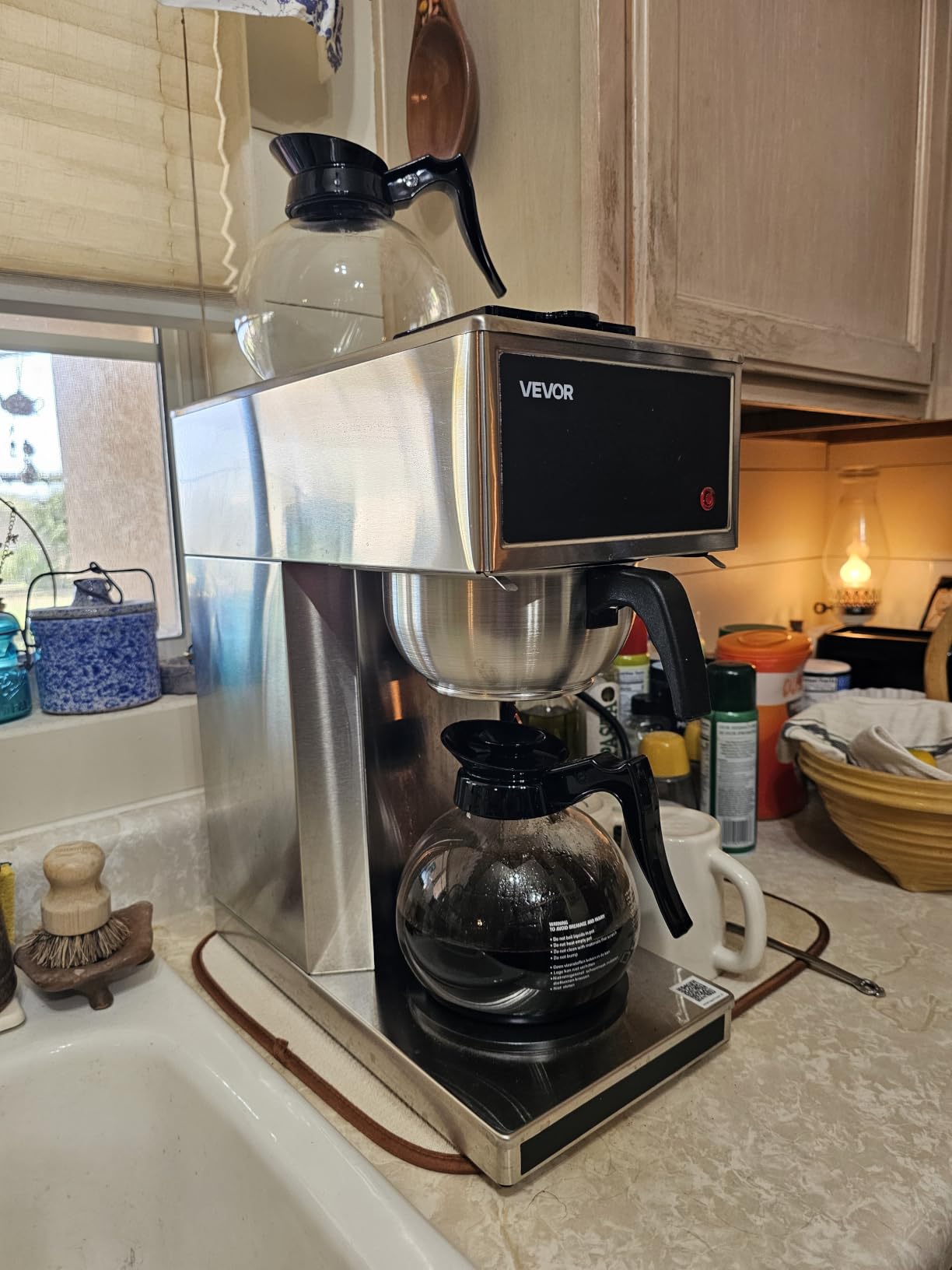 VEVOR Commercial Drip Coffee Maker 12 Cups Coffee Machine Drip Style | High Efficiency for Restaurant Office Home, Stainless Steel Coffee Brewer, with 2 Glass Carafes and 2 Decanter Warmer Plates customer photo 1