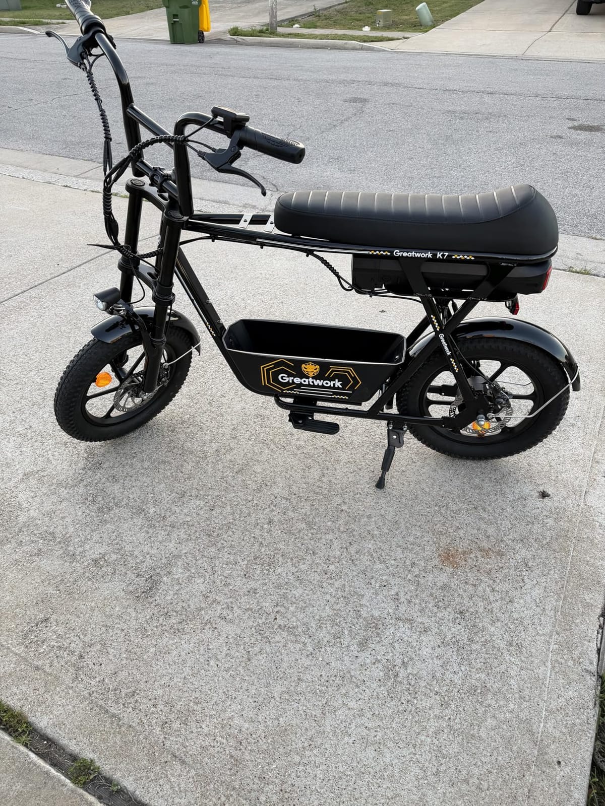 GREATWORK Peak 1200W/1500W Electric Scooter with Seat, 480Wh/720Wh Battery | 30/45 Miles Range, 20MPH/25MPH Top Speed, 16x3.0 Fat Tire Electric Motorcycle, Adult Seated Scooter with Basket for Commutes customer photo 1