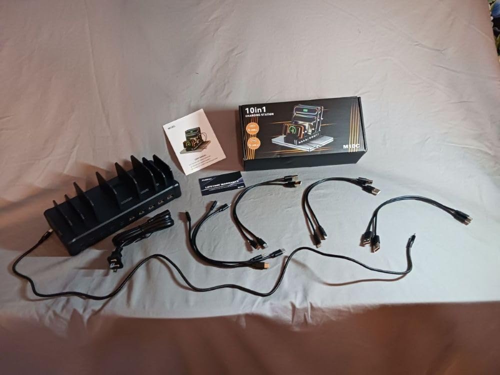 750W Charging Station for Multiple Devices, Zobirez 10-Port Fast Charger | 5 USB-C 120W Each and 5 USB-A 30W Each, Desktop Charging Hub for Laptop Phone Tablet, Black customer photo 1