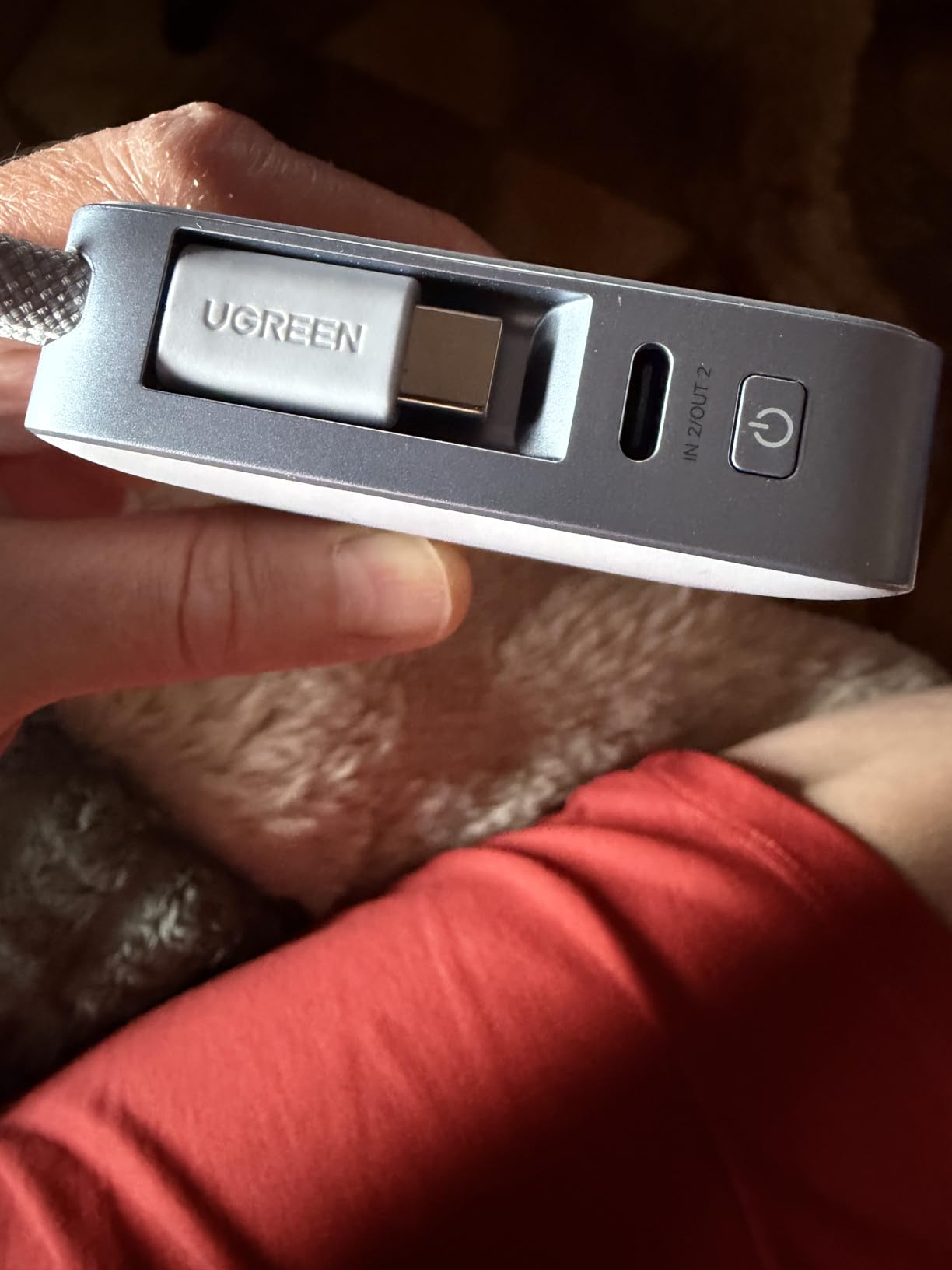 UGREEN MagFlow 10000mAh Qi2 25W Wireless Power Bank Built-in Cable | Qi2 25W wireless, built-in cable, 30W PD wired. MagSafe compatible. Grey. for iPhone 17/12 customer photo 1