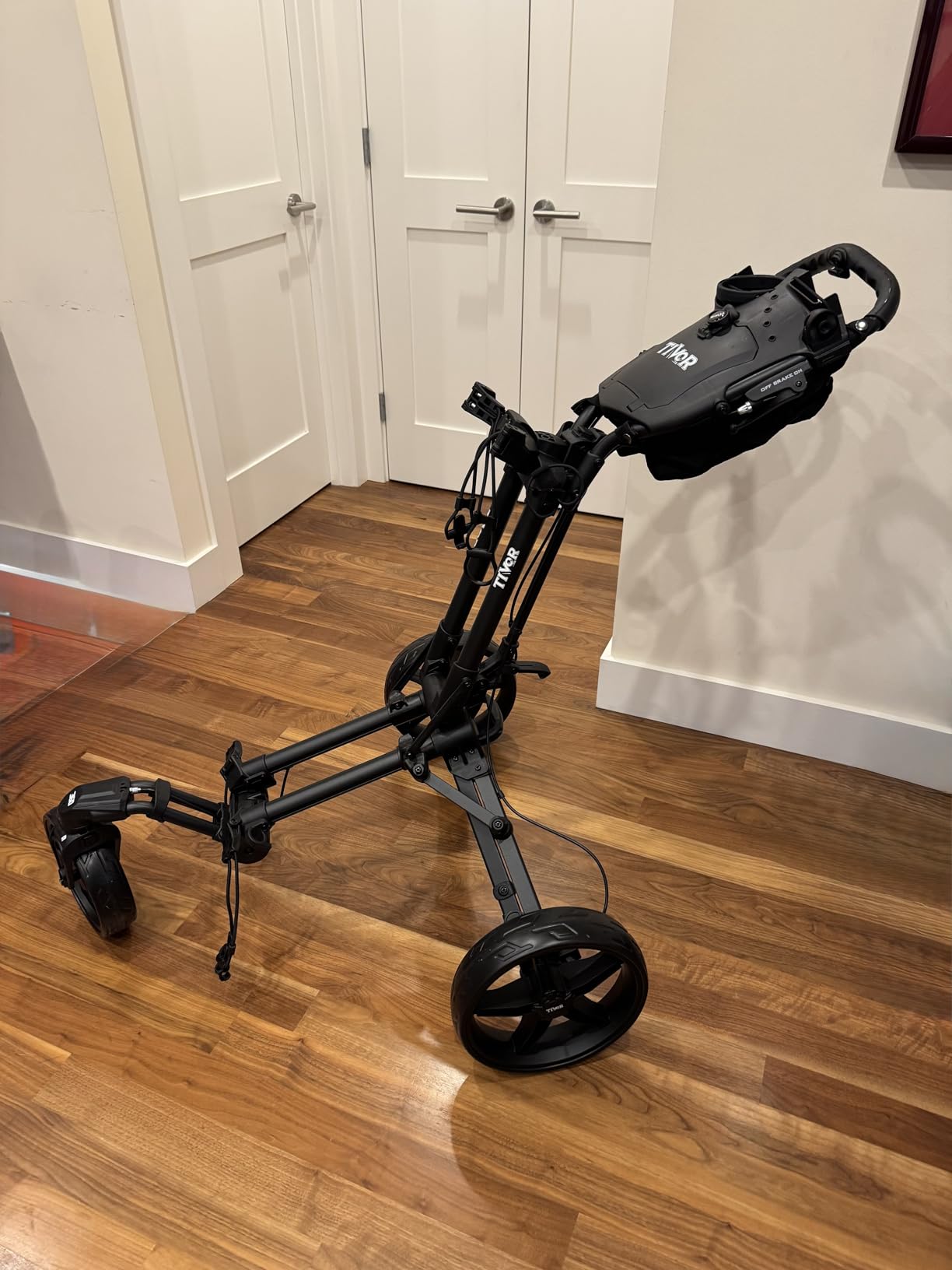 Tivor Golf Push Cart with 360° Front Wheels & Handbrake, 3 Wheel Pull Cart Offers One-Click Folding and All-Terrain Mobility customer photo 2