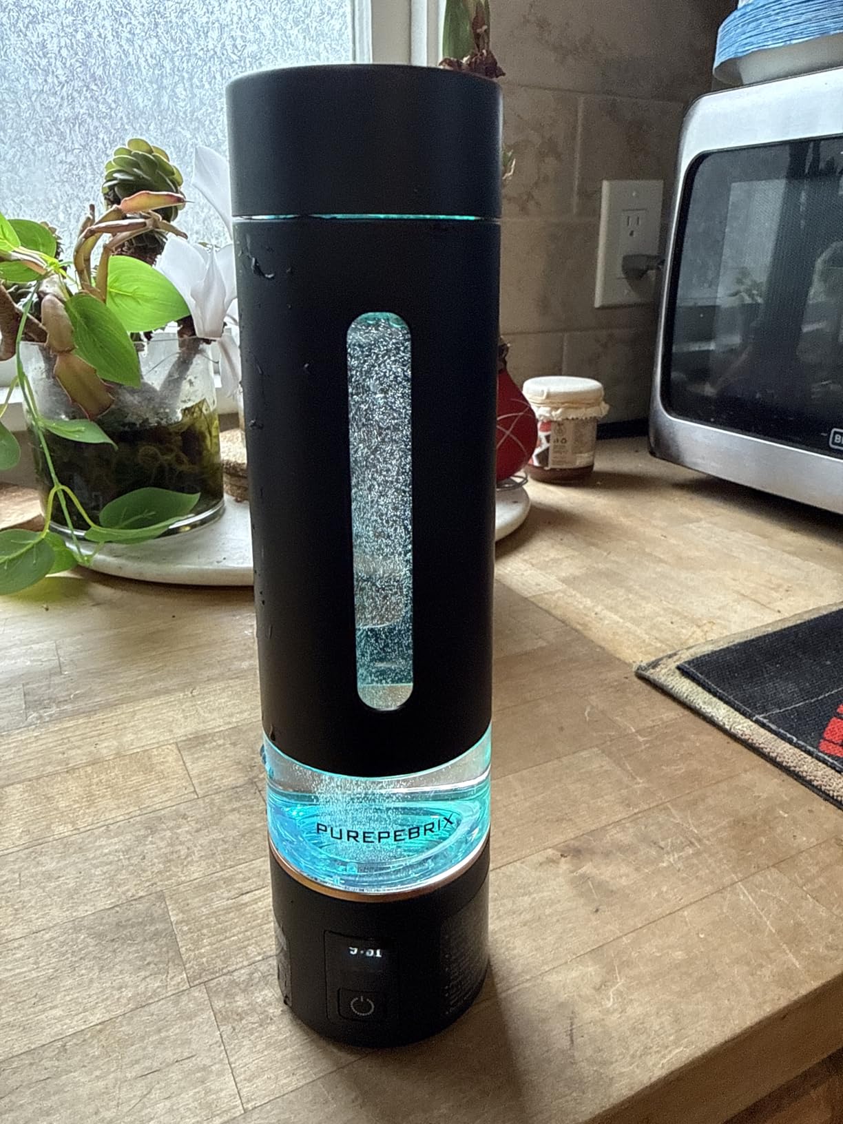 PUREPEBRIX Hydrogen Water Bottle Generator - 9000 PPB Molecular Hydrogen | SPE/PEM Tech, 12-Hour Retention, IHSA & H2 Analytics Certified, Portable for Gym, Office & Travel (Black) customer photo 2