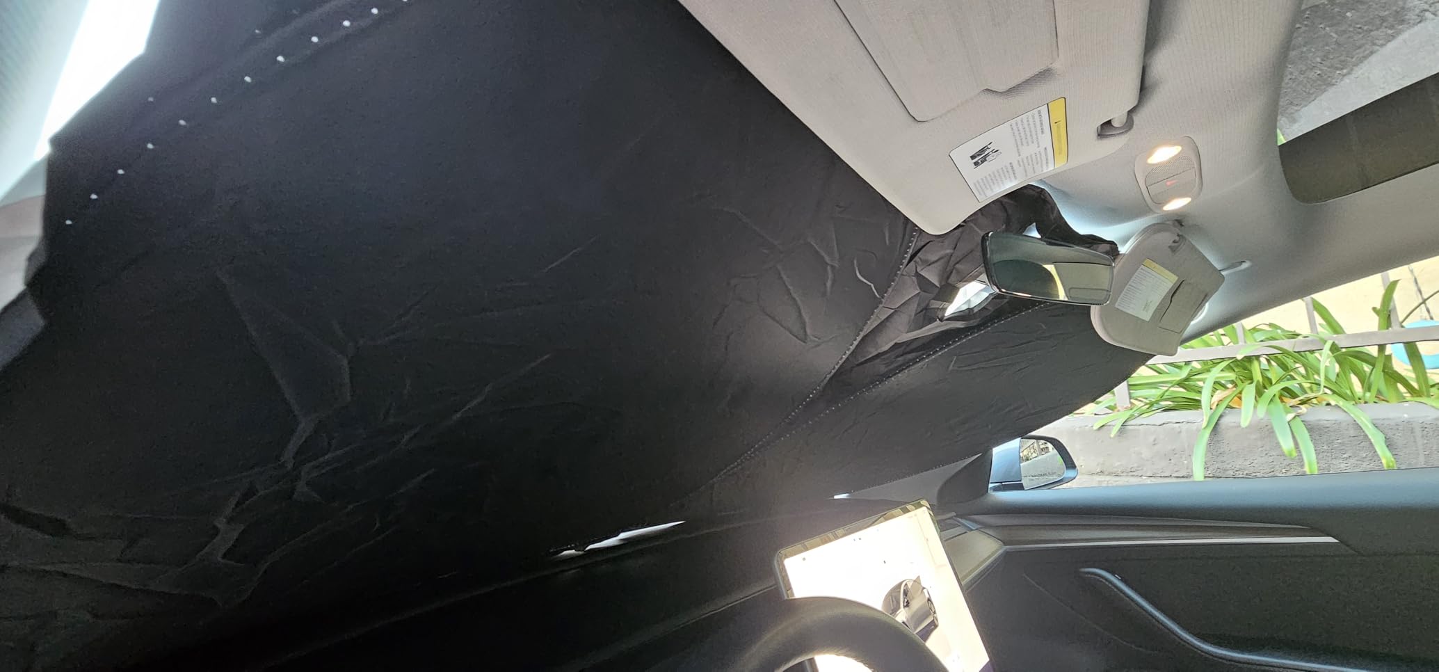 300T Sunshade for Tesla Model Y Model 3, Car Accessories 2026 for Tesla, Front Window Sunshade with Organizer Bag, Gifts for Tesla Owners customer photo 1