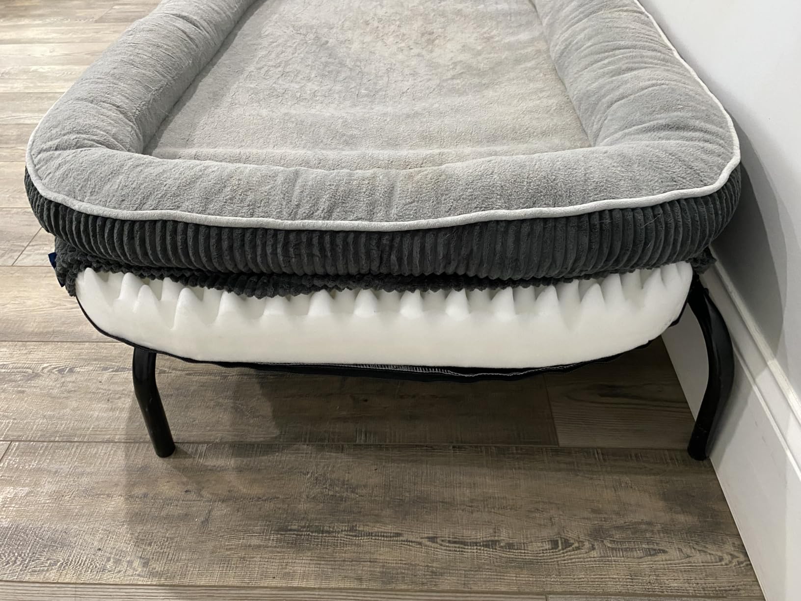 Bedsure Orthopedic Dog Beds Large Sized Dog - 360 Oval Bolster Large Dogs Bed for Senior Dogs with Waterproof Washable Cover, Big Comfort Pet Sofa Couch with Ultra-Soft Fleece, Grey, 35