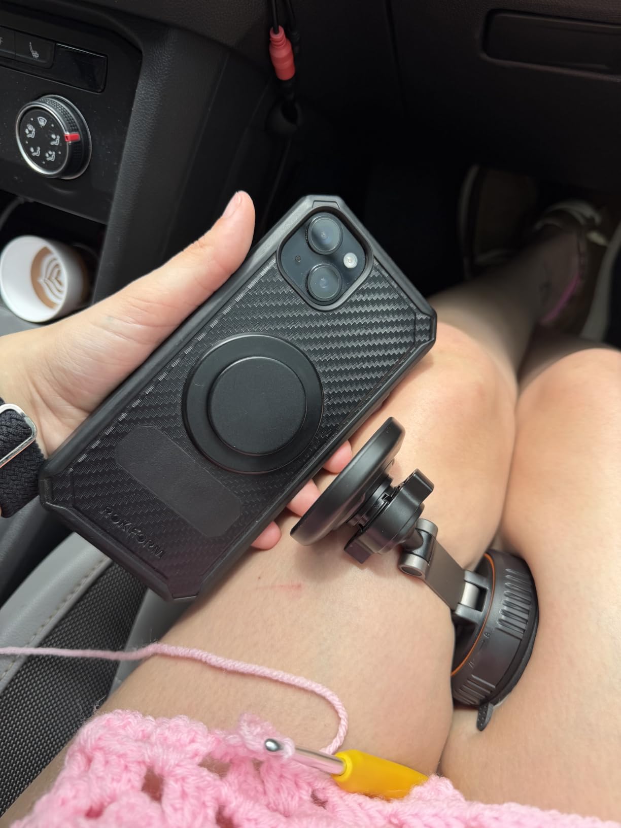 Miracase for MagSafe Car Mount[3600gf Strong Magnet & 89+LBS Suction Base]Vacuum Magnetic Phone Holders for Your Car, 360° Adjustable Dashboard & Windshield Mount with Dash Accents for All Smartphones customer photo 1