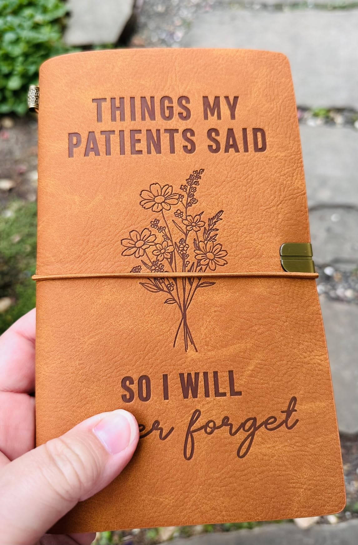 GiltGlimmer Nurse Gifts, Things My Patients Said Journal Leather Notebook | Nurses Appreciation Graduation Gifts for Women, LPN RN Nursing Student Gift for Nurses Week/Day, Engraved Refillable Notebook customer photo 2