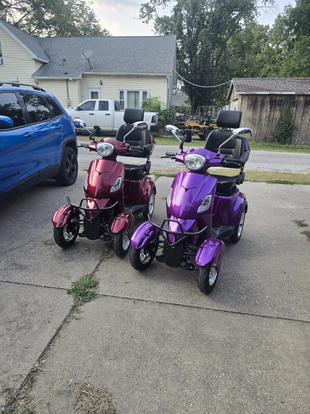 Super Large Electric 4 Wheel Mobility Scooters, Heavy Duty 800W Wheelchair Device, 25 Miles Long Range, All Terrain Mobility Scooter, Speed Adjust, Remote Key, Receive Ready to Ride (Blue) customer photo 1