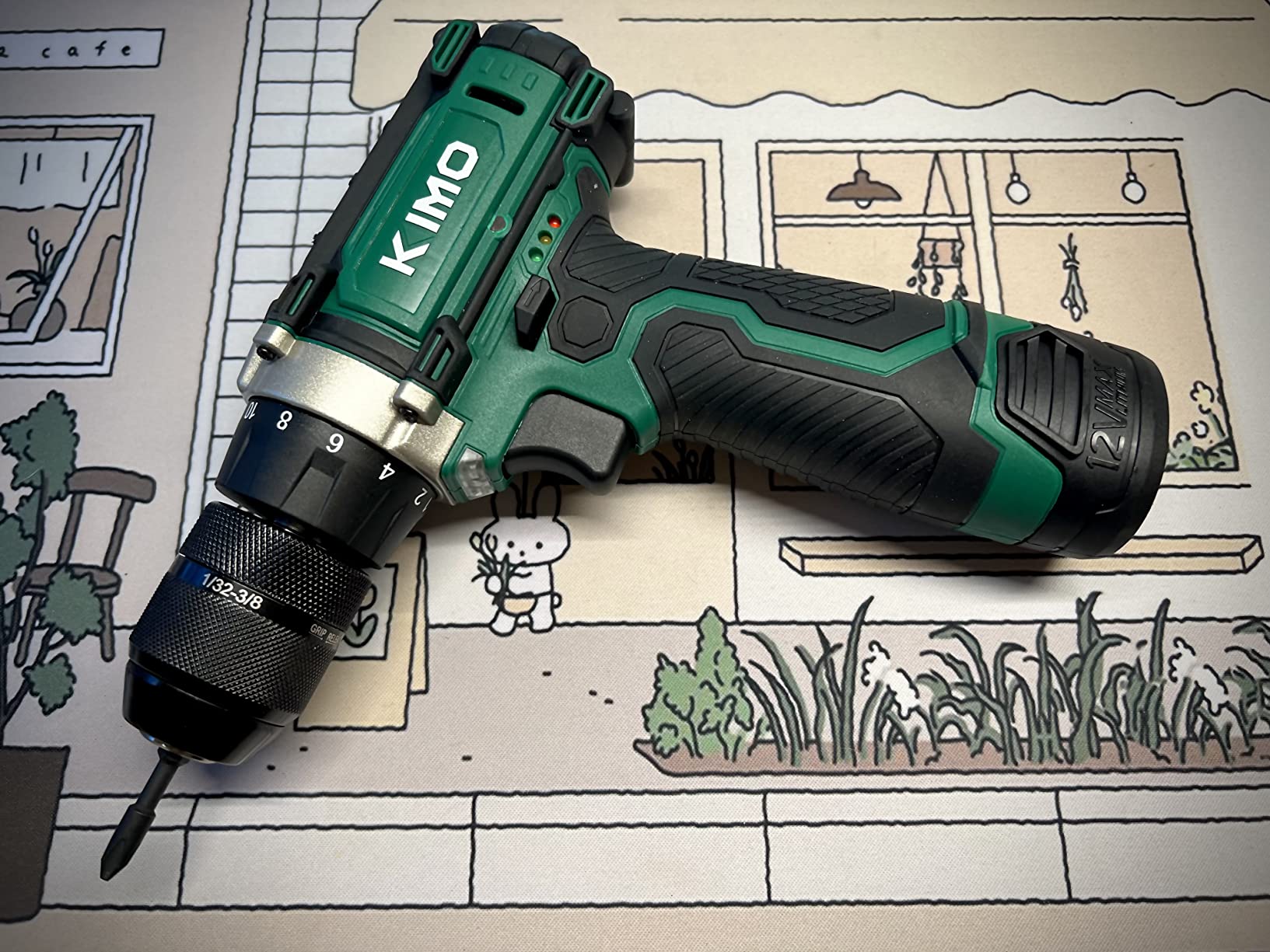 KIMO Impact Wrench 1/2 Cordless, Impact Gun for Car Tire, 20V Impact Driver | 550N.m (410ft-lbs), 4000RPM/3500IPM , 4 Sockets, 9-Piece Drill& Driver Set, Safety Lock, Variable Modes, 4000mAh Battery customer photo 2