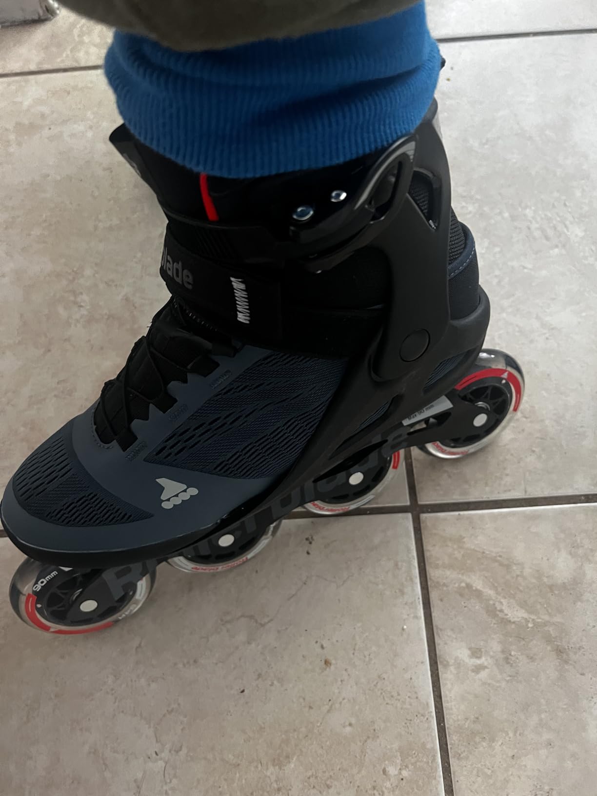 Rollerblade Macroblade 90 Men's Adult Fitness Inline Skate, Orion Blue/Spicy Orange, Performance Inline Skates customer photo 2