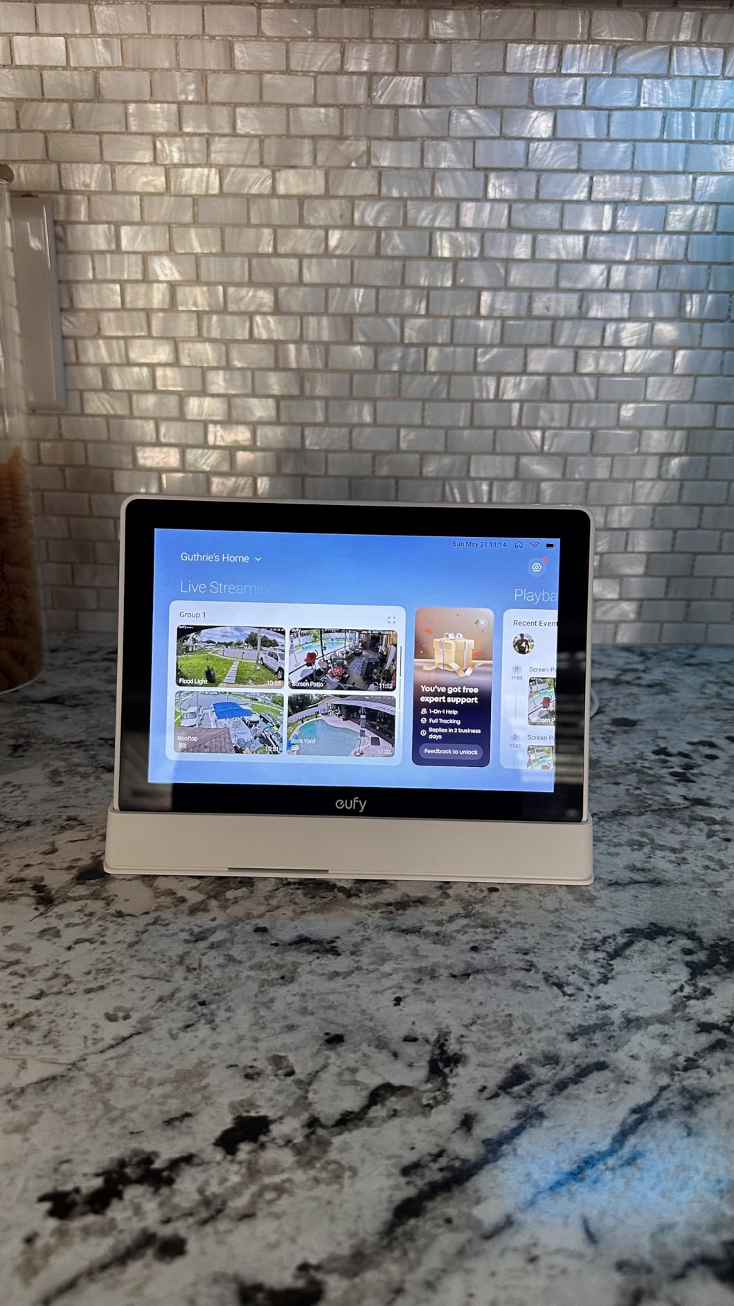 eufy Security eufy Smart Display E10, Smart Home Hub, 8-inch Control Panel, Four Views on One Screen, Instant Door Alerts, Daily Event Reports, One Tap Control, 64GB EMMC customer photo 1