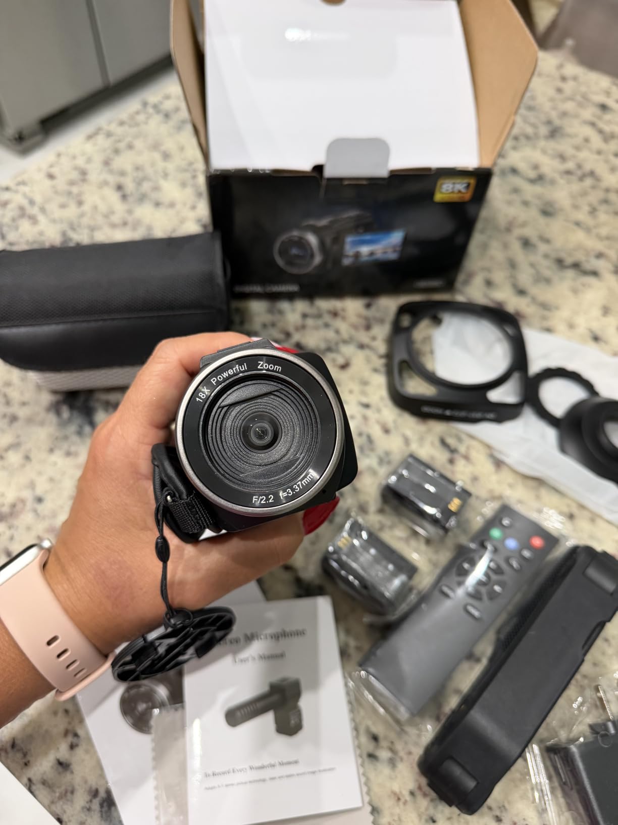 FlyFrost 8K Video Camera 88MP UHD WiFi Vlogging Cameras for YouTube 18X Digital Zoom IR Night Vision 3.0'' Touch Screen Camcorder with Microphone, Lens Hood, Stabilizer, Remote, Two Batteries customer photo 2
