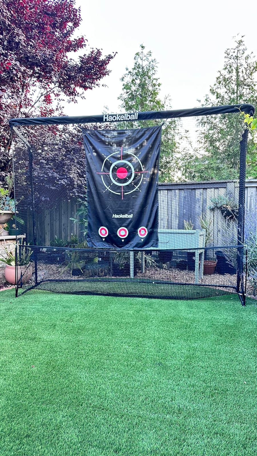 Haokelball Golf Practice Net 10x8FT Driving Hitting Net & Simulator Cage | Backyard Outdoor, Indoor Golf Simulator, Real Ball Practice, Impact Screen, Ball Return, Side Barriers, Projection Ready customer photo 1