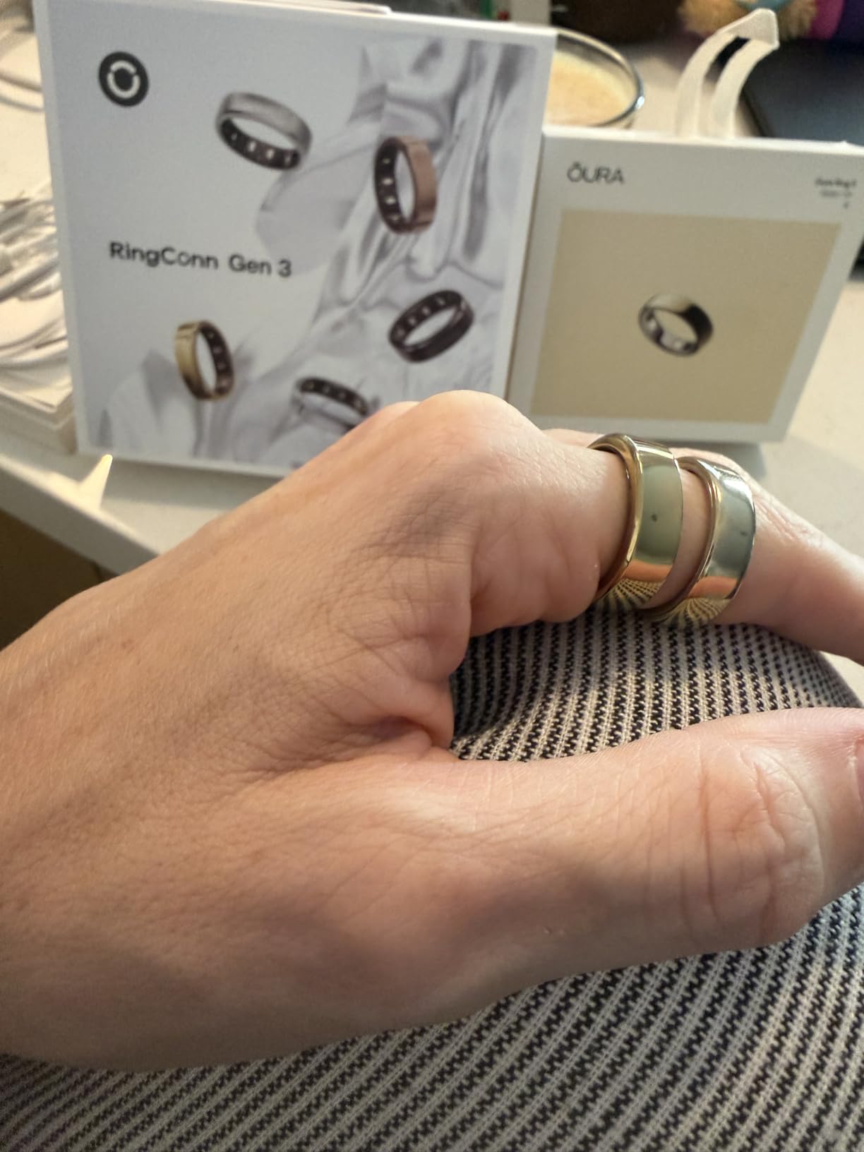 RingConn Gen 3 Smart Ring - Vascular Trends (Size 8, Royal Gold) | No App Subscription, Vibration Alerts, Sleep, Fitness & Heart Rate, 14-Day Battery Life customer photo 1