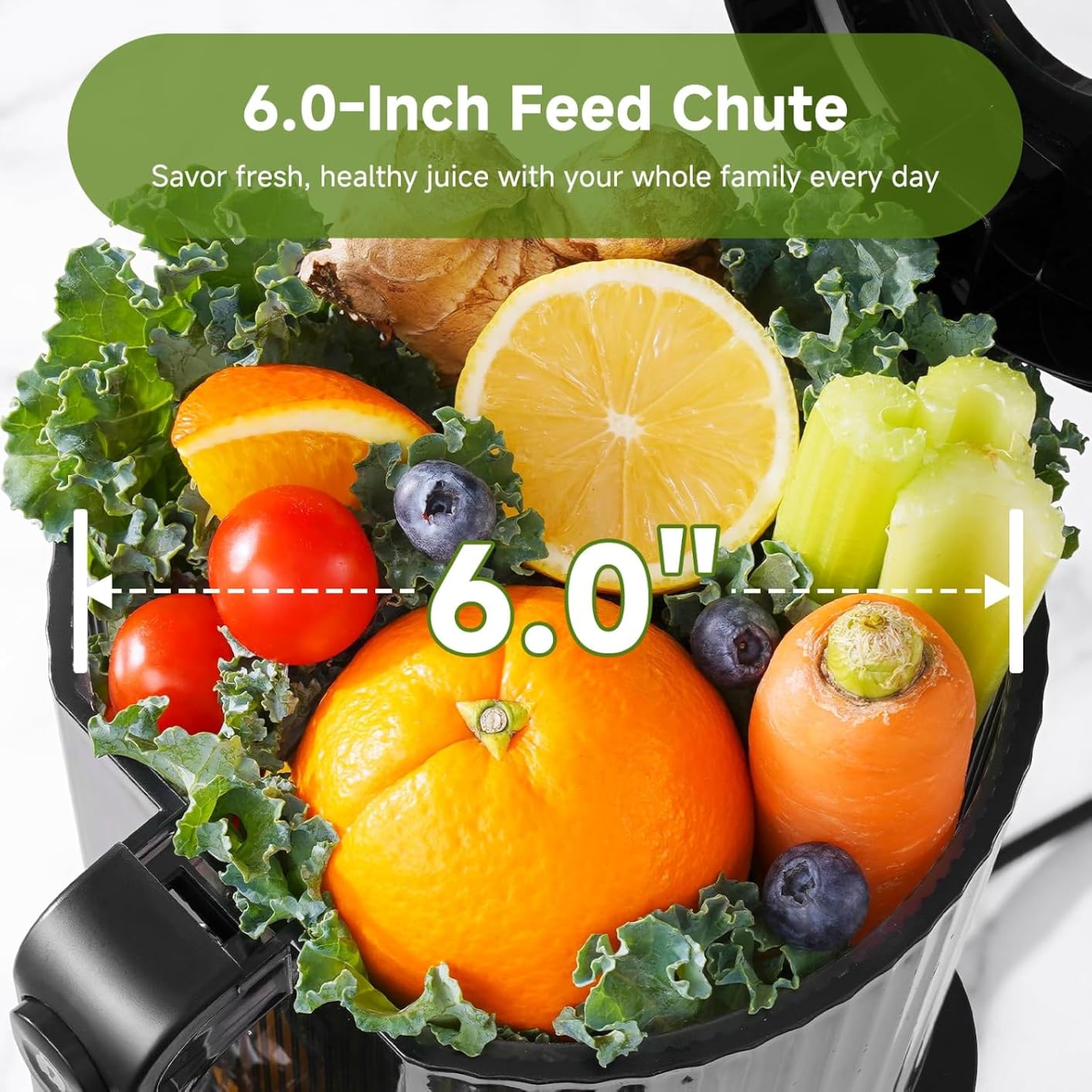 AMZCHEF Cold Press Juicer, 6.5