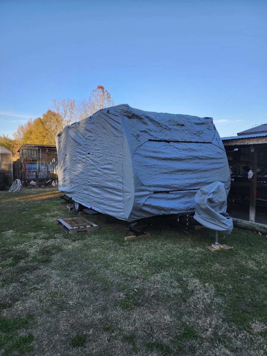 VINPATIO Class A RV Cover Fits 34'-37' RV: Extra Thick 7 Layers Top, Heavy Duty Waterproof Class A Motorhome Cover with 3 Extra Windproof Long Straps, Gutter Covers customer photo 1