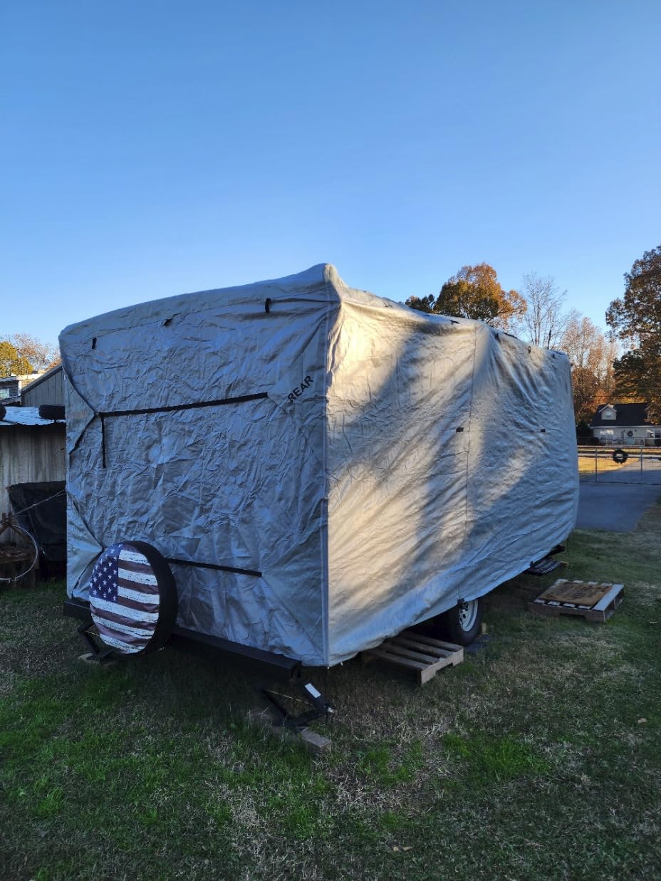 VINPATIO Class A RV Cover Fits 34'-37' RV: Extra Thick 7 Layers Top, Heavy Duty Waterproof Class A Motorhome Cover with 3 Extra Windproof Long Straps, Gutter Covers customer photo 2