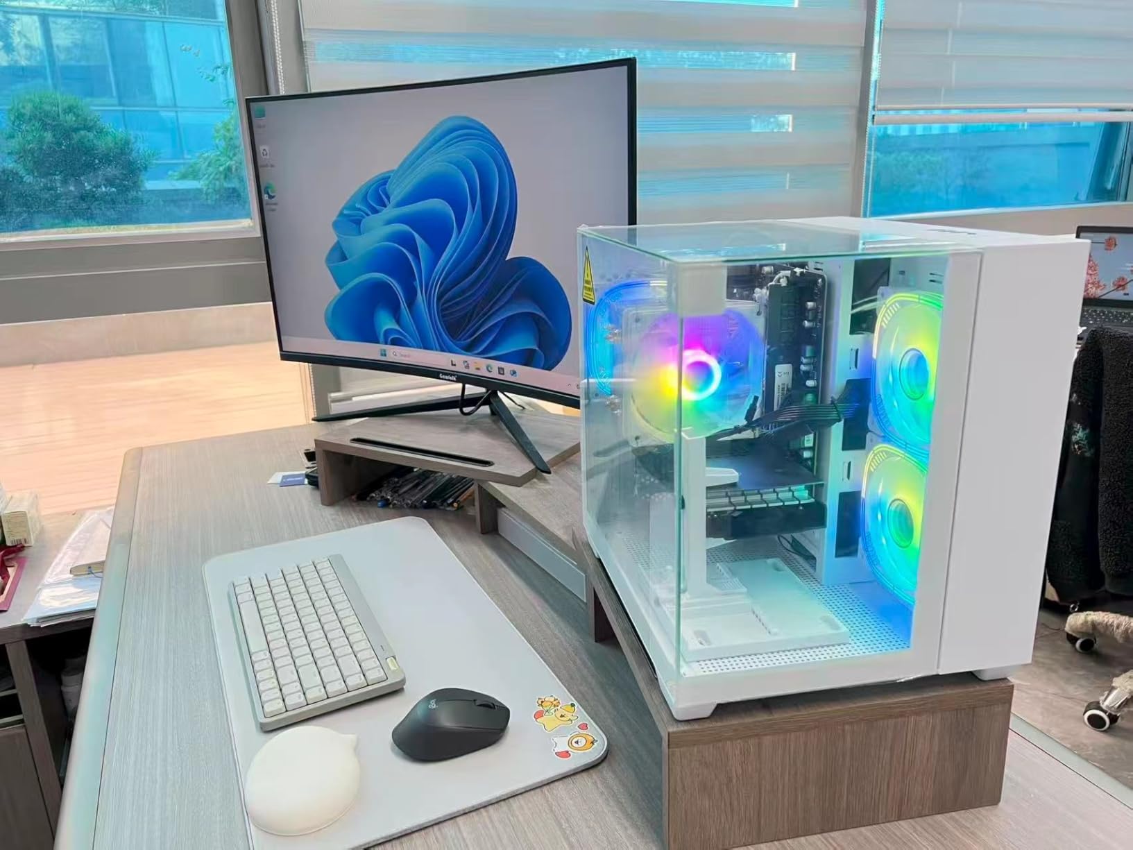 Gaming PC Desktop Computer - Ryzen 5 4500, Radeon RX 6500XT 4GB | 16GB DDR4 RAM, 512GB NVME SSD, Prebuilt Tower for 1080P Gaming, Streaming, School & Home Office (White) customer photo 2