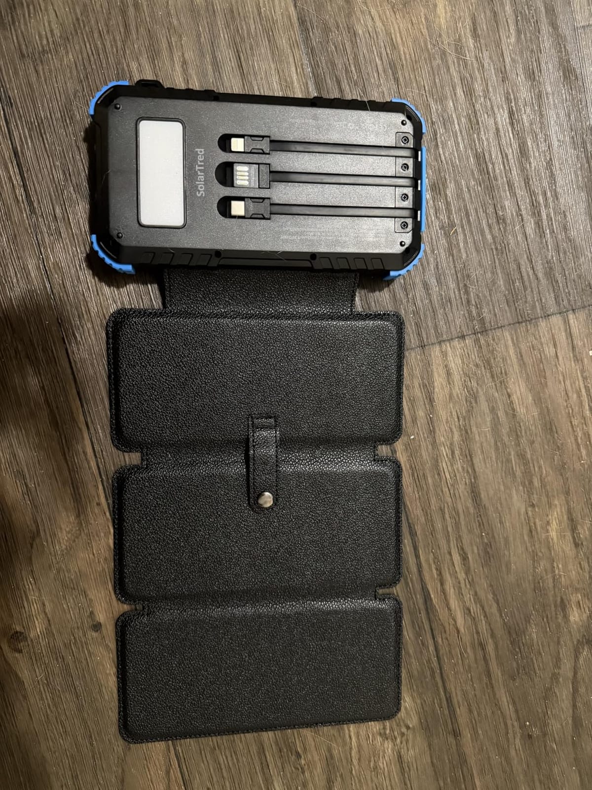 Solar Power Bank 20000mAh with 4 Panels and Build-in 3 Cables | USB C in/Output 15W Fast Charging, Portable Solar Charger for iPhone with Flashlight & Camping Light customer photo 1