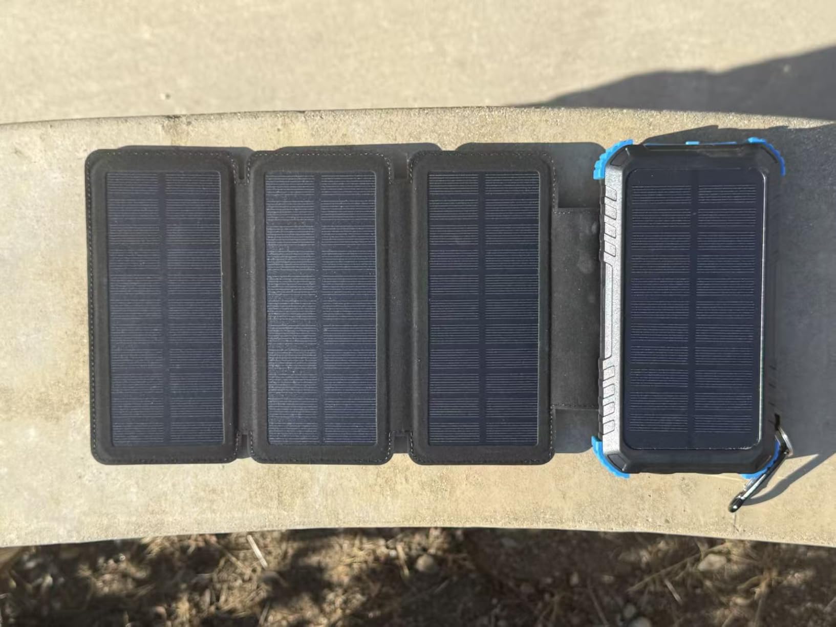 Solar Power Bank 20000mAh with 4 Panels and Build-in 3 Cables | USB C in/Output 15W Fast Charging, Portable Solar Charger for iPhone with Flashlight & Camping Light customer photo 2