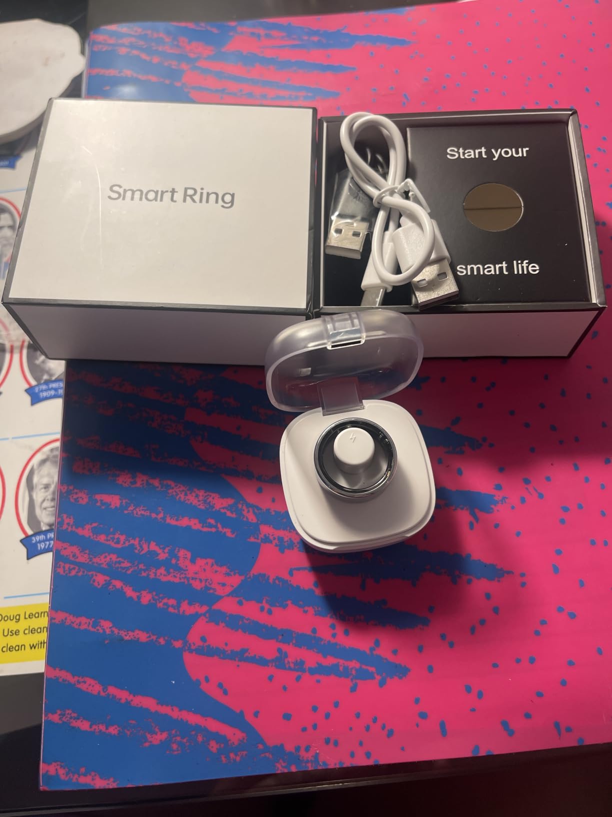 Smart Ring Health Tracker for Women & Men, Sleep Exercise Health Monitoring, iOS/Android Compatible, IP68 Waterproof, No Subscription Required, 5-Day Battery Life (Silver, 7) customer photo 1