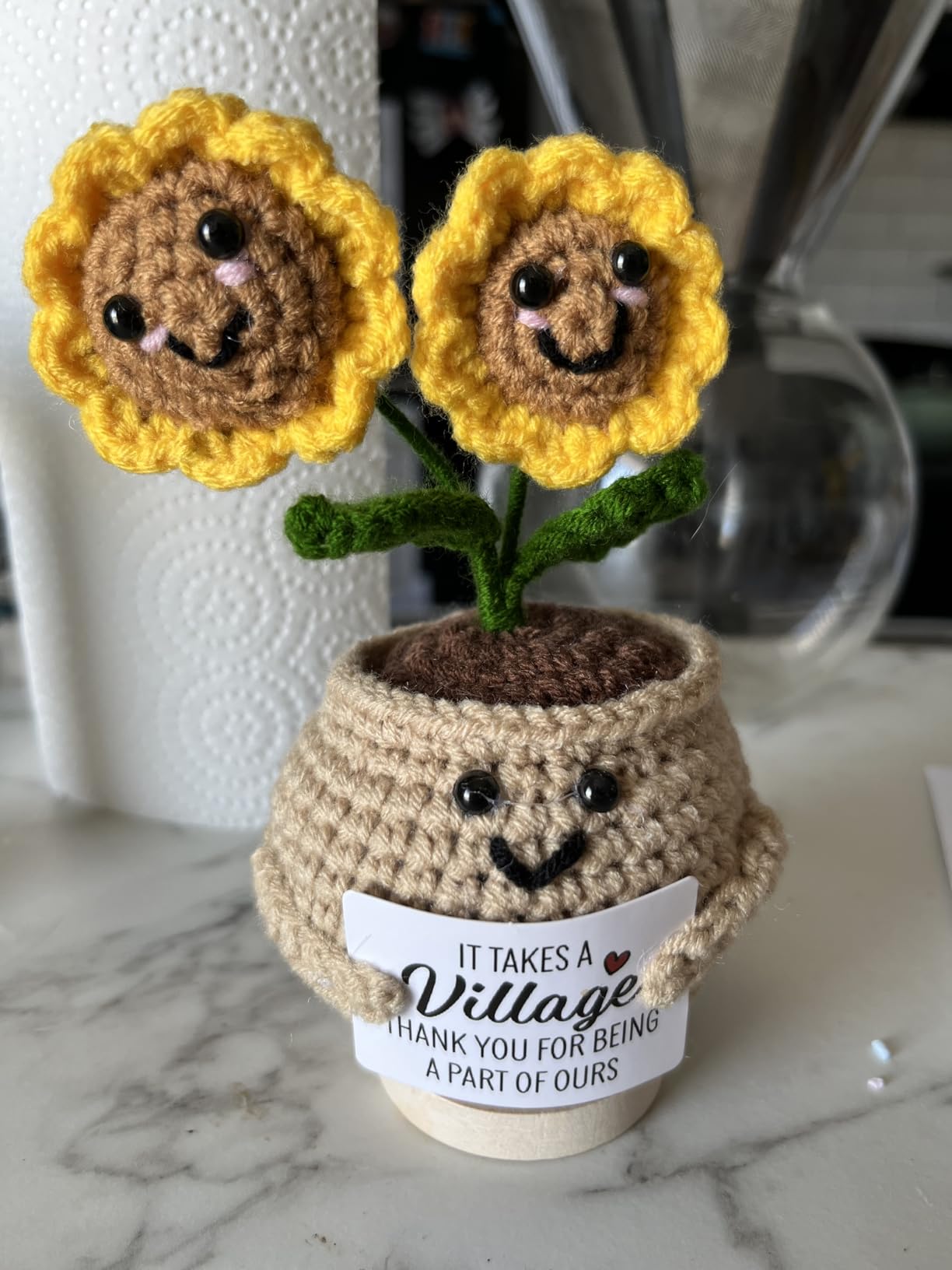 Mother in Law Gifts, Christmas Wedding Birthday Gifts for Mother Mom in Law | Valentines Mothers Day Easter Gifts for Mother in Law - 5.51'' x 4.13'' Handmade Knitted Tulip Flower Crochet Doll customer photo 1