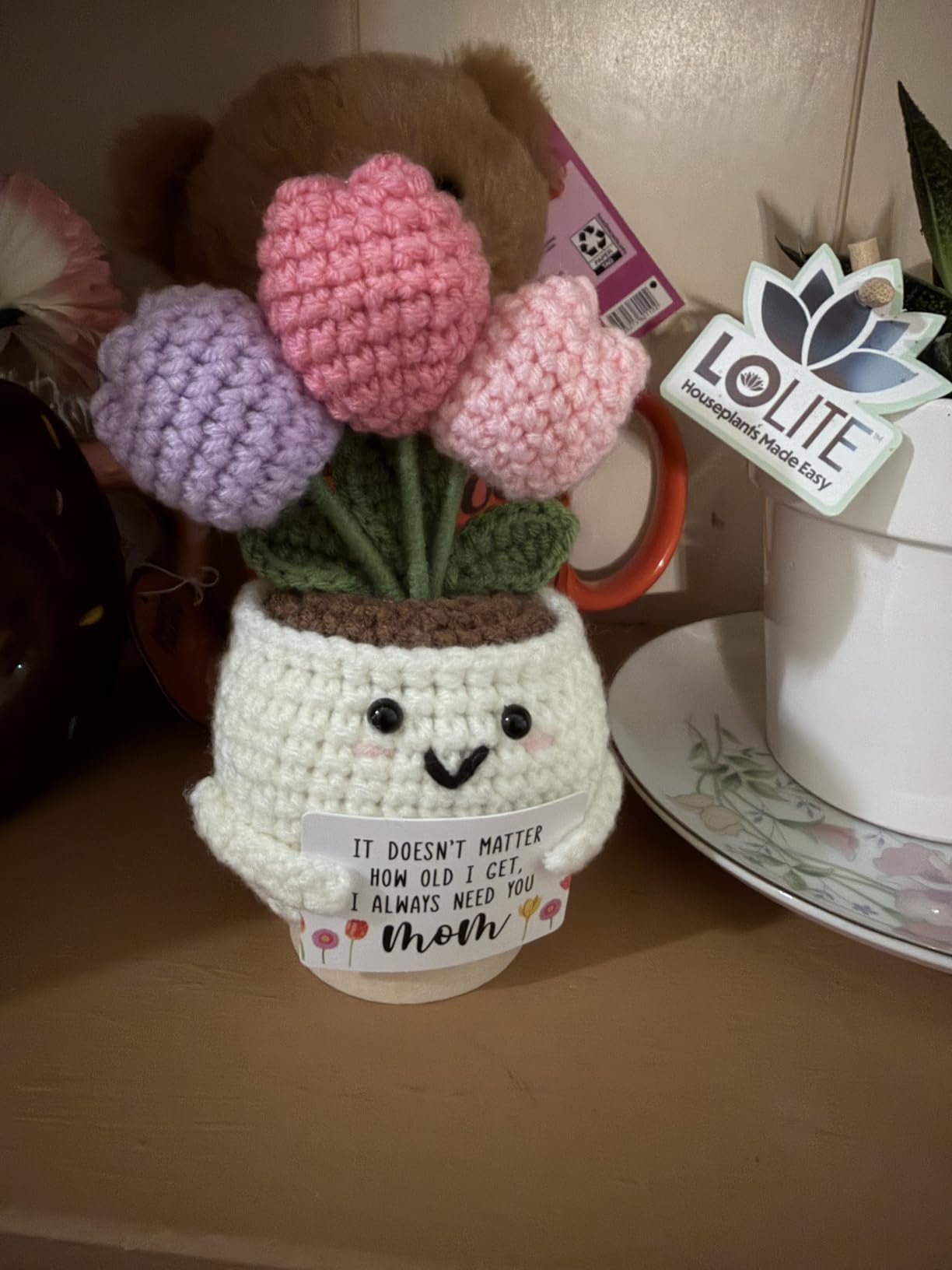Mother in Law Gifts, Christmas Wedding Birthday Gifts for Mother Mom in Law | Valentines Mothers Day Easter Gifts for Mother in Law - 5.51'' x 4.13'' Handmade Knitted Tulip Flower Crochet Doll customer photo 2