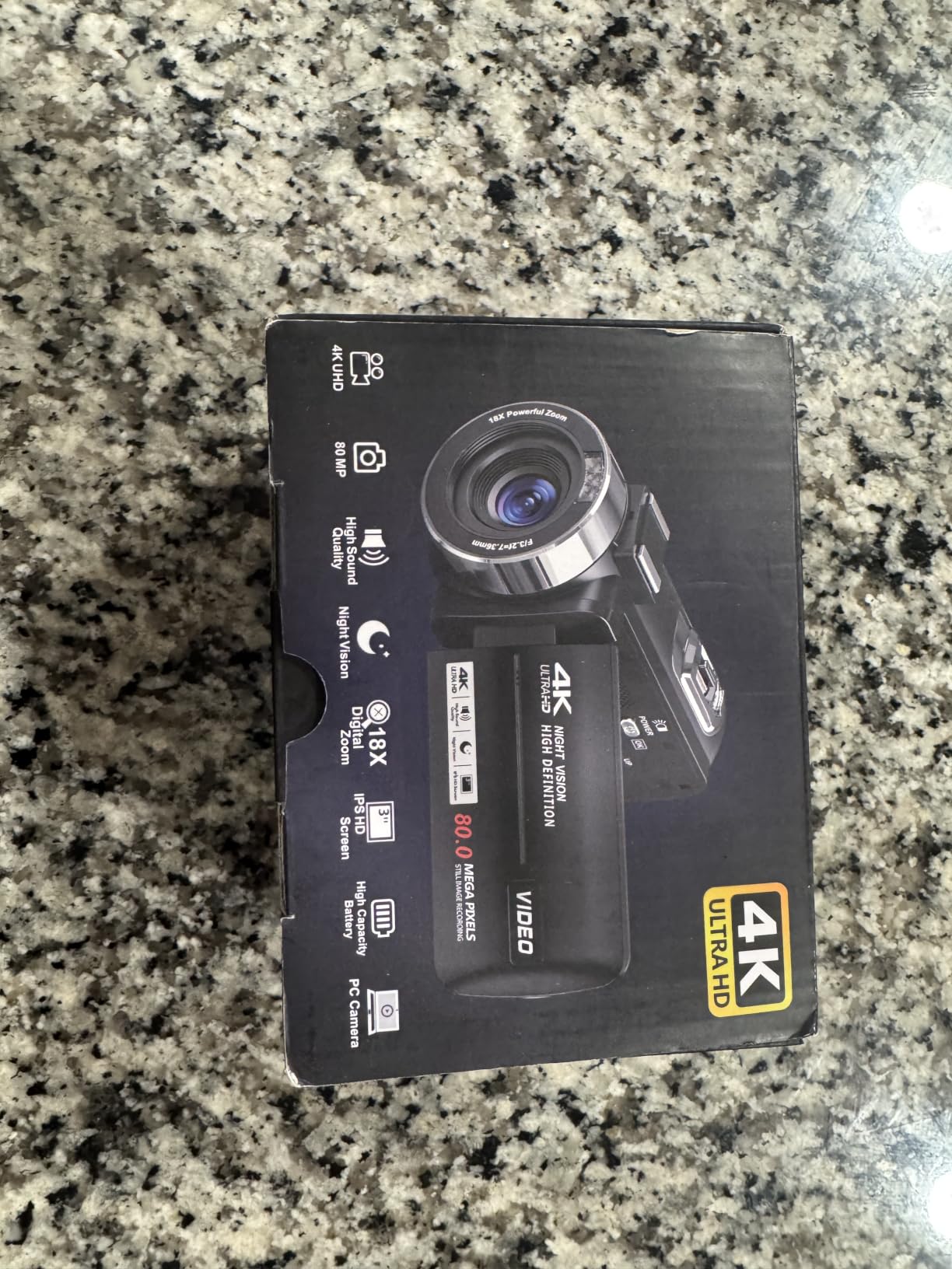 4K 80MP Video Camera Camcorder Vlogging Camera for YouTube Webcam | 18X Digital Zoom, IR Night Vision, 3.0