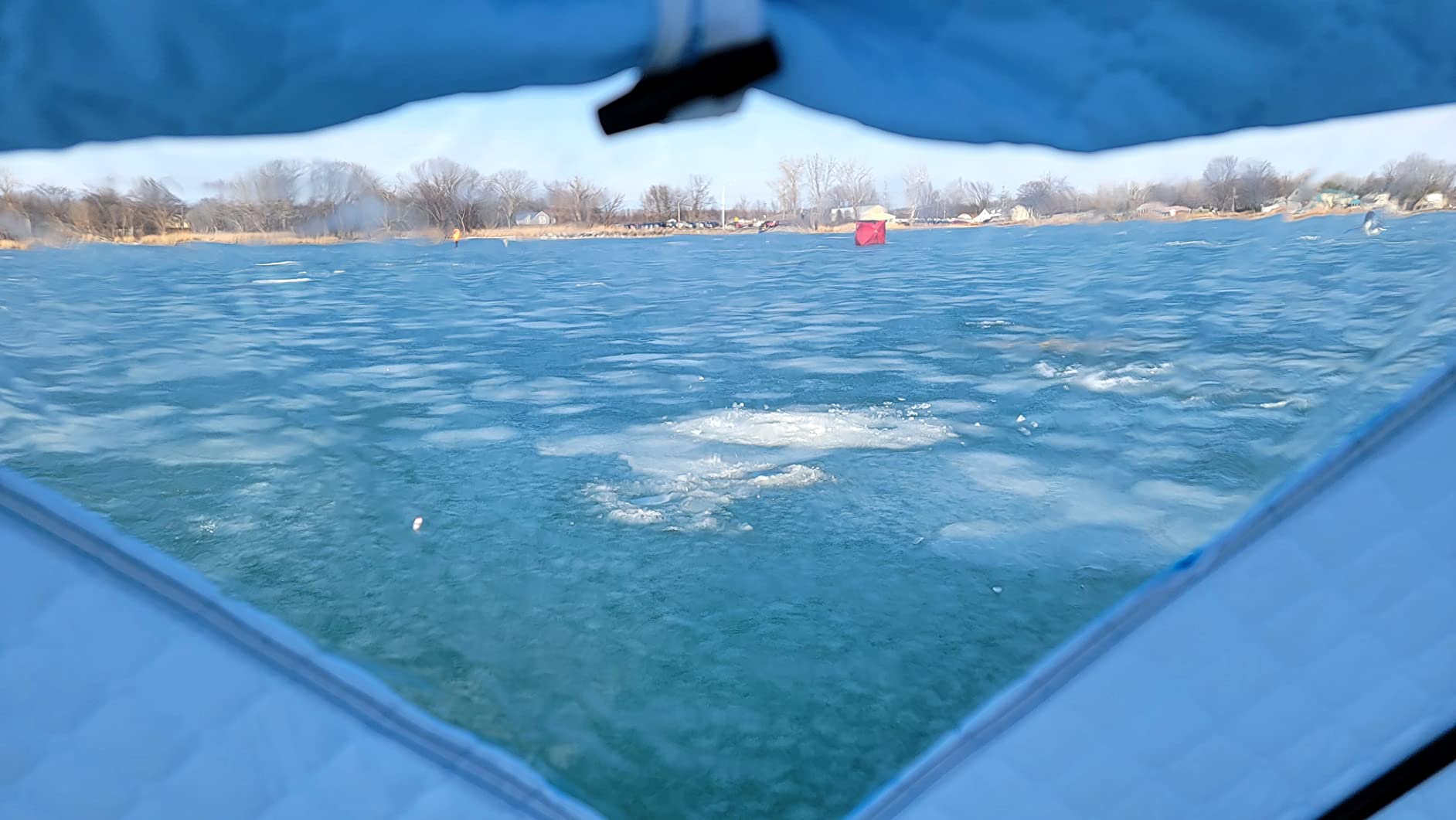 Outsunny Ice Fishing Shelter Portable Insulated | Pop-up Ice Fishing Tent, Ice Shanty, 2 Doors, Carrying Bag customer photo 1